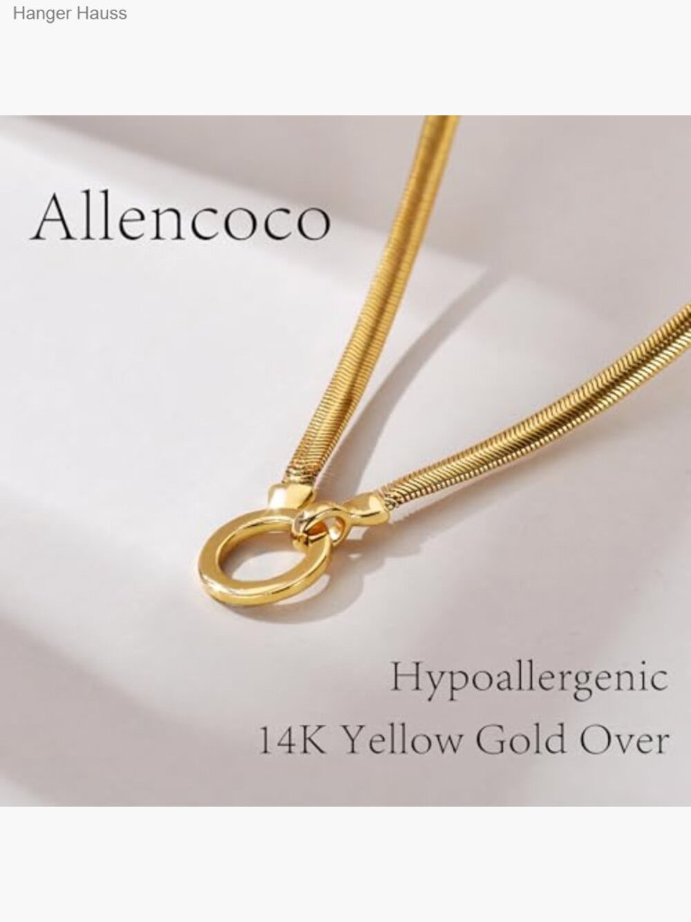 14k Gold Plated Interlocking Circle Heart Necklace for Women - Picture 3 of 7